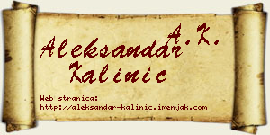 Aleksandar Kalinić vizit kartica